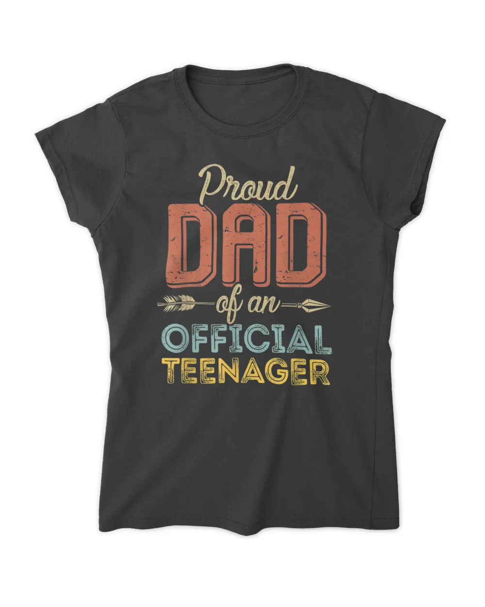 Proud Dad of Official Teenager 13th Birthday 13 Yrs Old T-Shirt Women's Soft Style Fitted T-Shirt black s