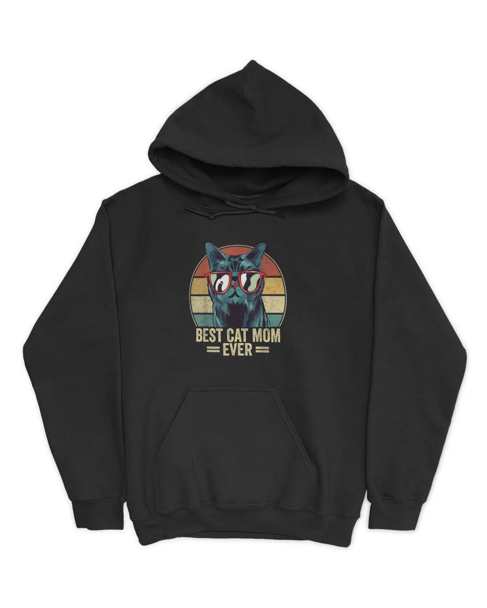 Best Cat Mom Ever Retro Vintage Cat Mothers Day 2023 T-Shirt Unisex Hoodie black s