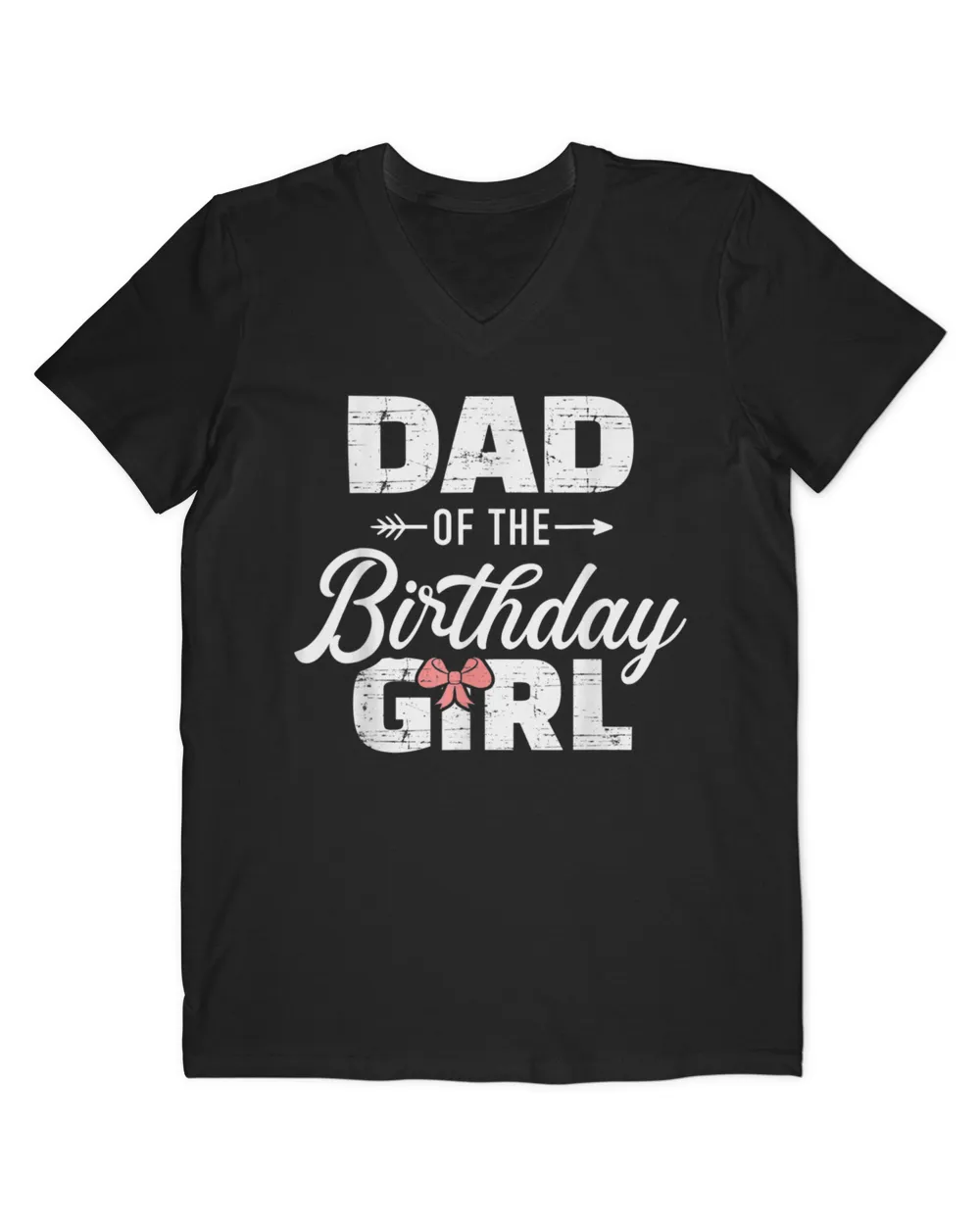Mens Dad of the birthday daughter girl matching family T-Shirt Men's V-Neck T-Shirt black s