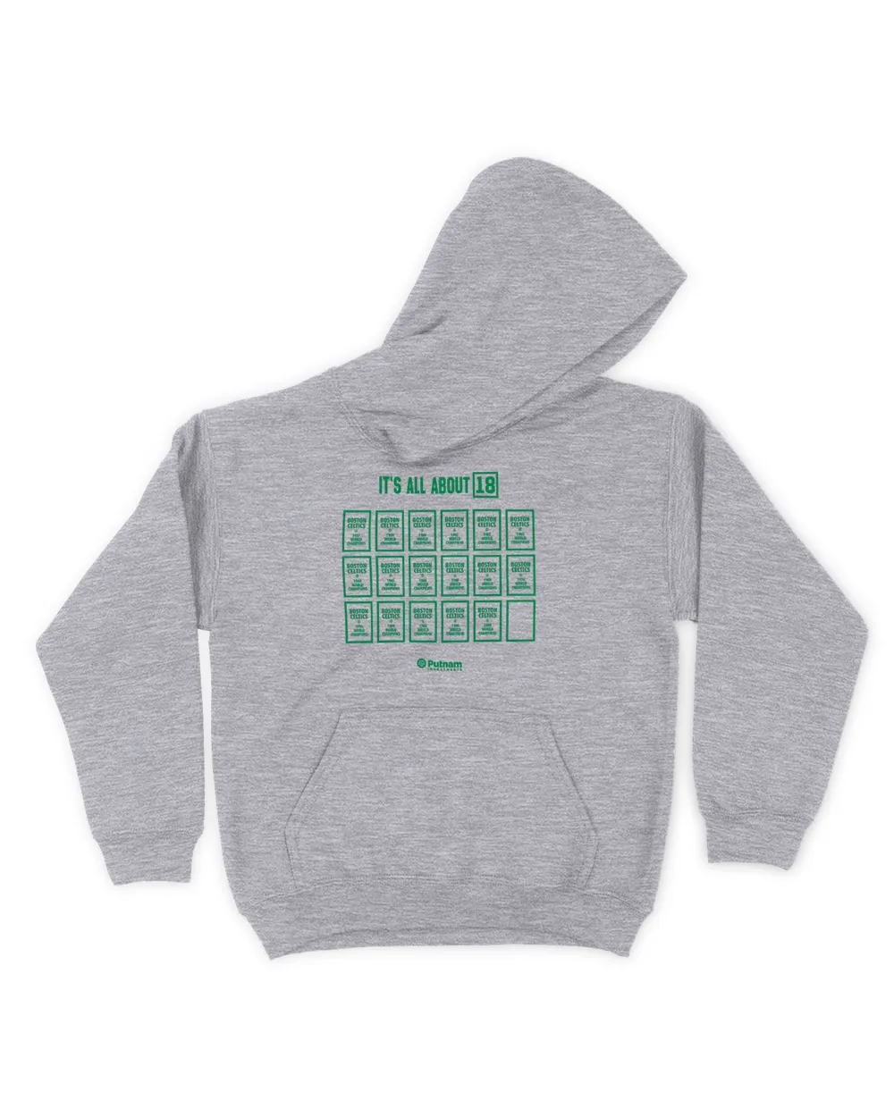 It's All About 18 Nba Finals Game 4 It's All About 18 Boston Celtics World Champions Putnam Investments Hoodie Kids Pullover Hoodie sport-grey xs