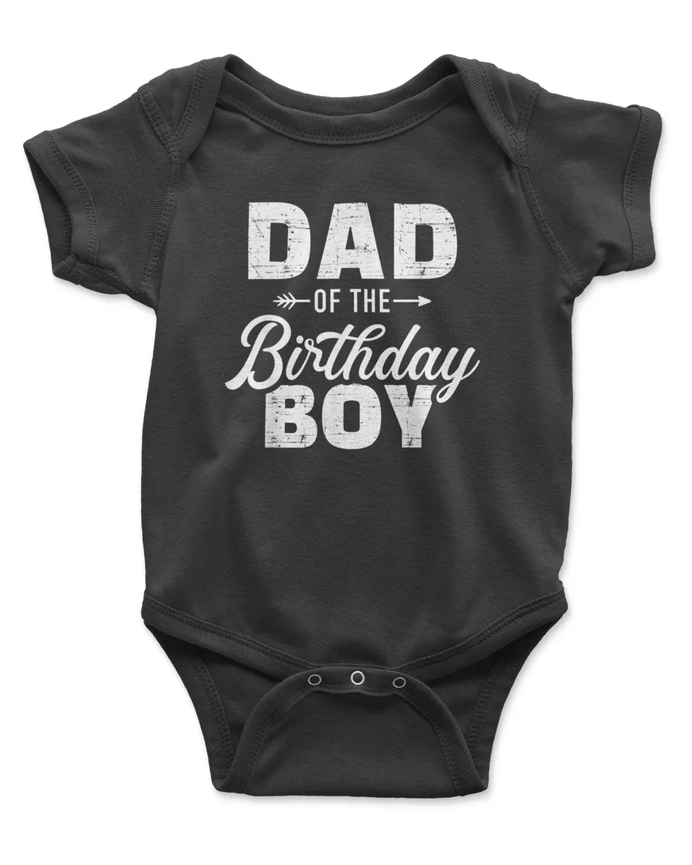 Dad of the birthday boy matching family party T-Shirt Infant Short Sleeve Bodysuit black 3m