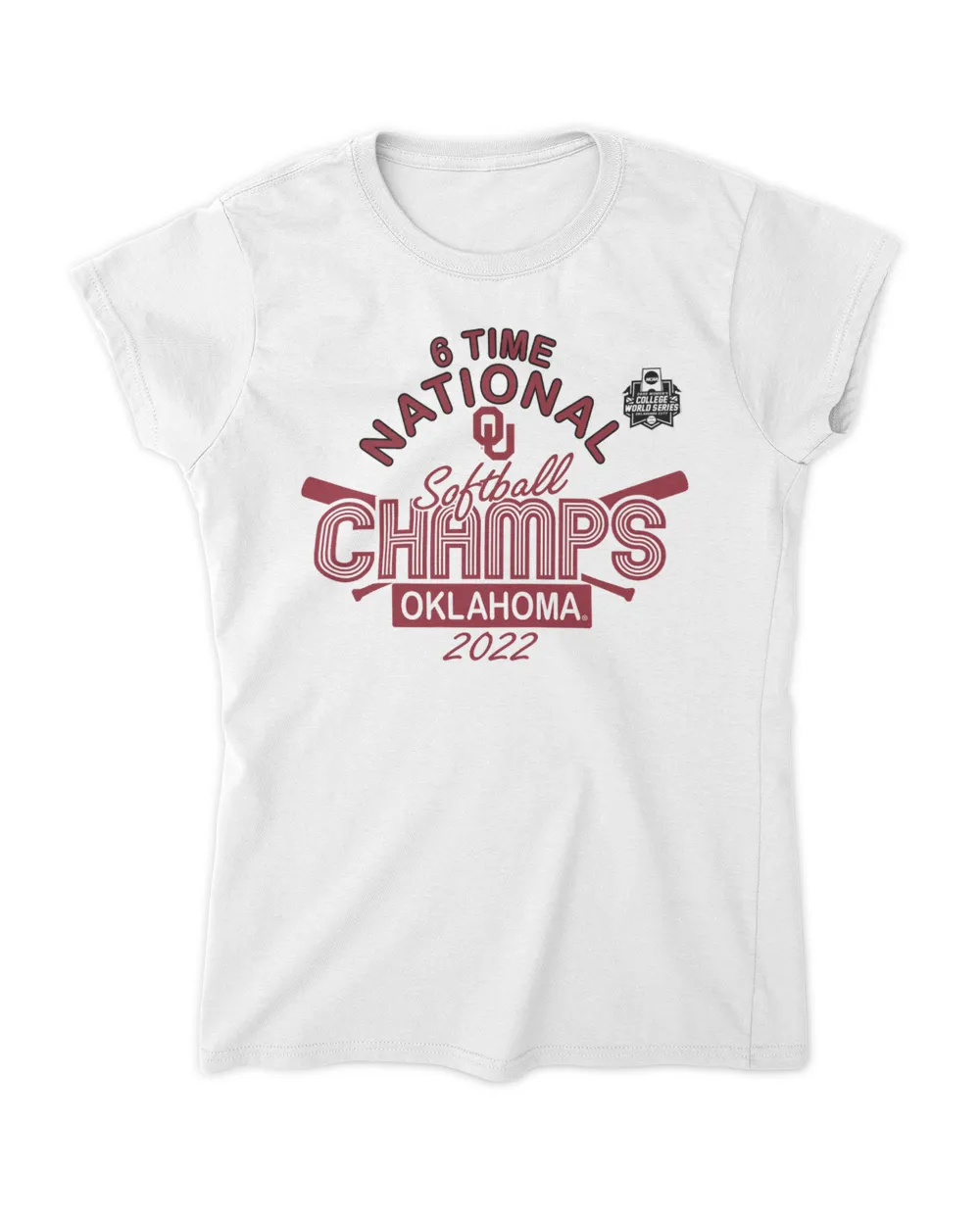 Oklahoma Sooners NCAA Softball Women's College World Series Champions Shirt Women's Standard T-Shirt white s