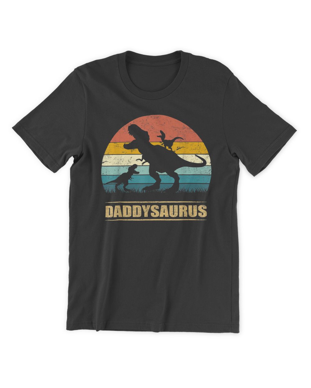 Daddy Dinosaur Daddysaurus 2 Two kids Gift Tee For Dad T-Shirt Men's Premium Tshirt black s