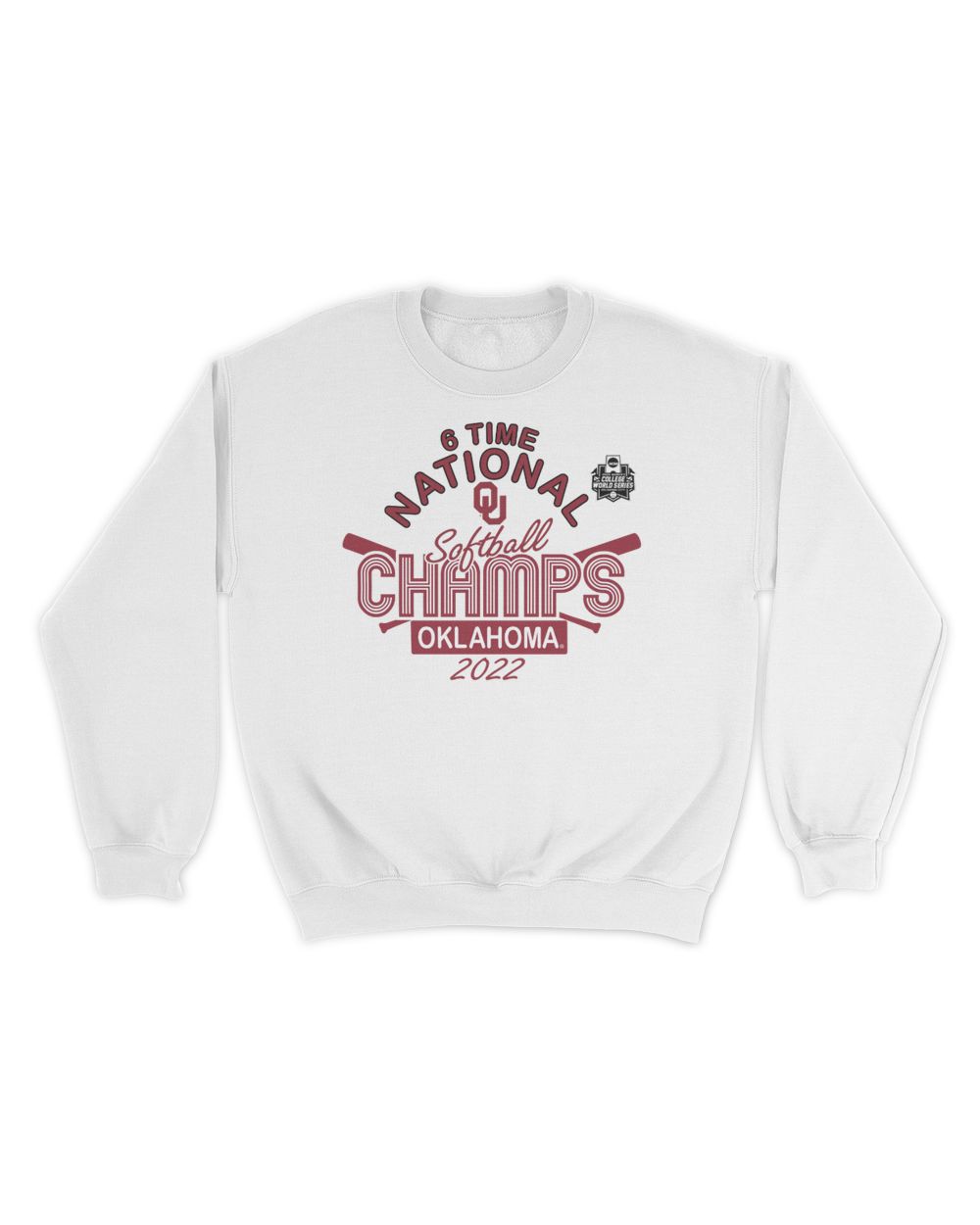 Oklahoma Sooners NCAA Softball Women's College World Series Champions Shirt Unisex Sweatshirt white s