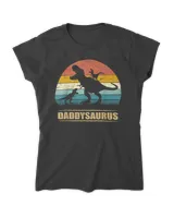 Daddy Dinosaur Daddysaurus 2 Two kids Gift Tee For Dad T-Shirt Women's Standard T-Shirt black s