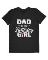 Mens Dad of the birthday daughter girl matching family T-Shirt Men's V-Neck T-Shirt black s