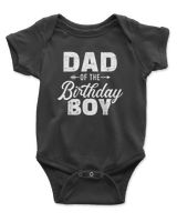 Dad of the birthday boy matching family party T-Shirt Infant Short Sleeve Bodysuit black 3m
